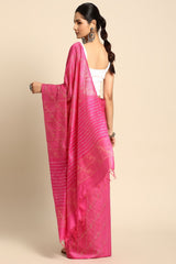 Pink Silk Blend Saree