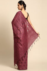 Mauve Silk Blend Saree