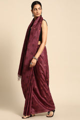 Mauve Silk Blend Saree