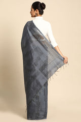 Grey Silk Blend Saree