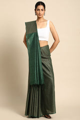 Green Silk Blend Saree