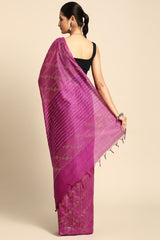 Purple Silk Blend Saree