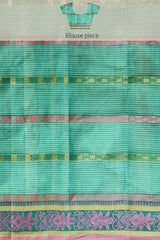 Sea Green Cotton Saree