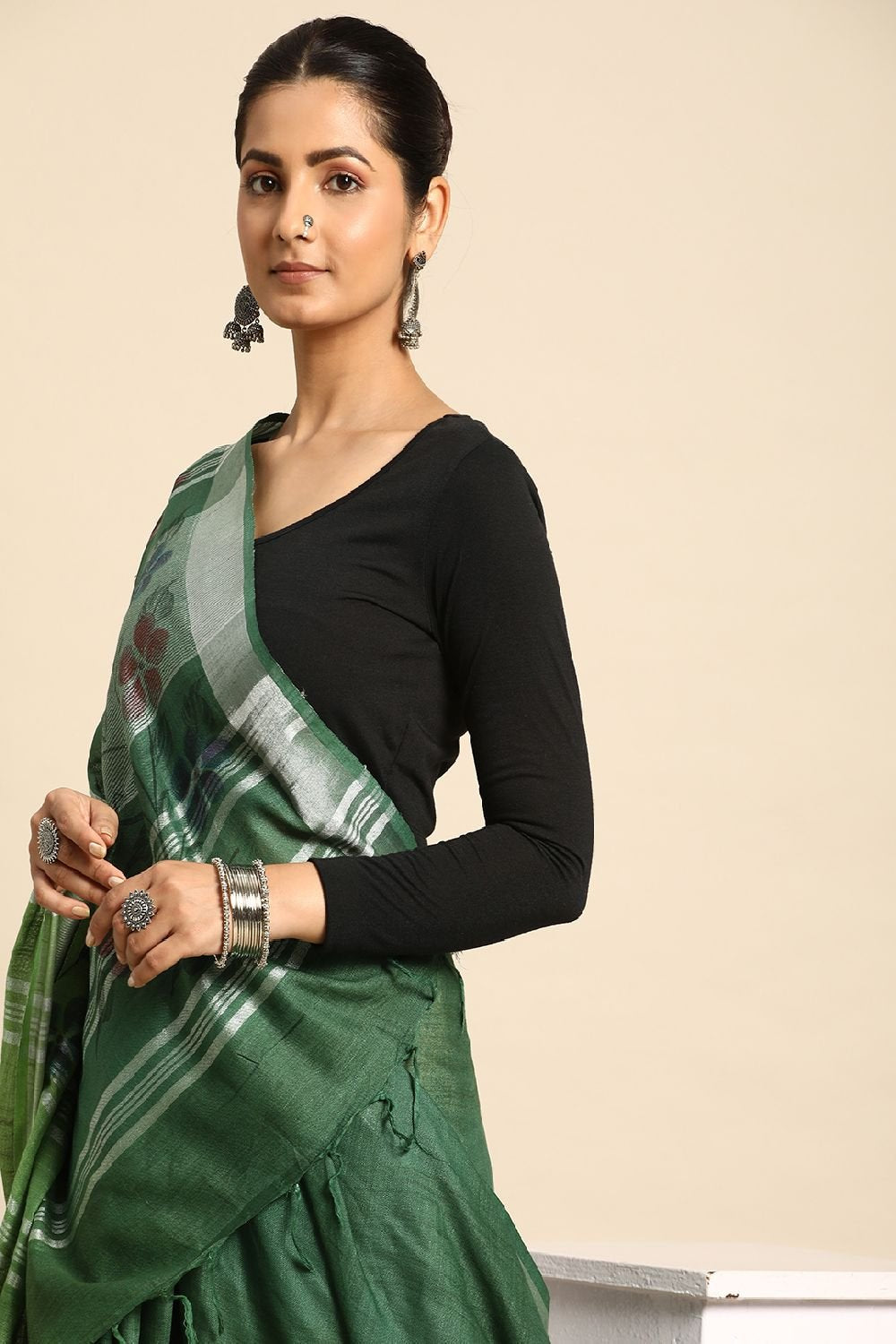 Green Cotton Saree