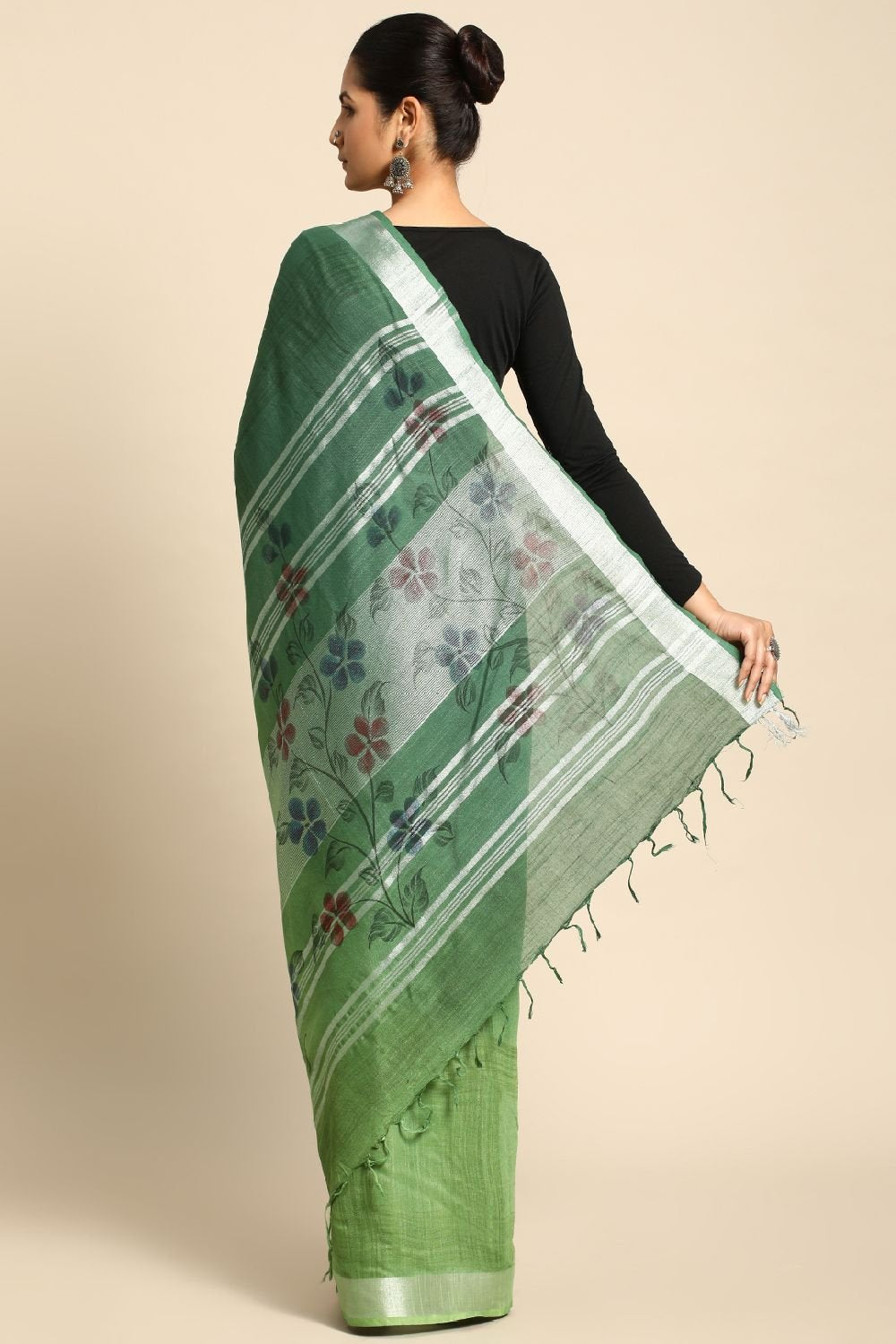 Green Cotton Saree