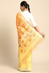 Yellow Cotton Saree