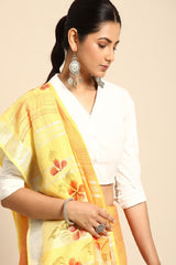 Yellow Cotton Saree