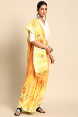 Yellow Cotton Saree