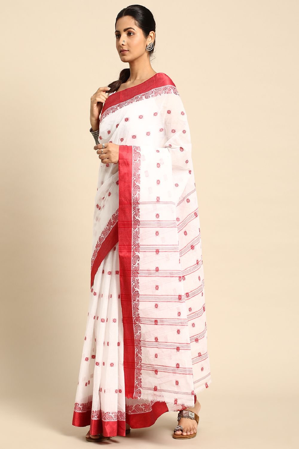 White Cotton Saree