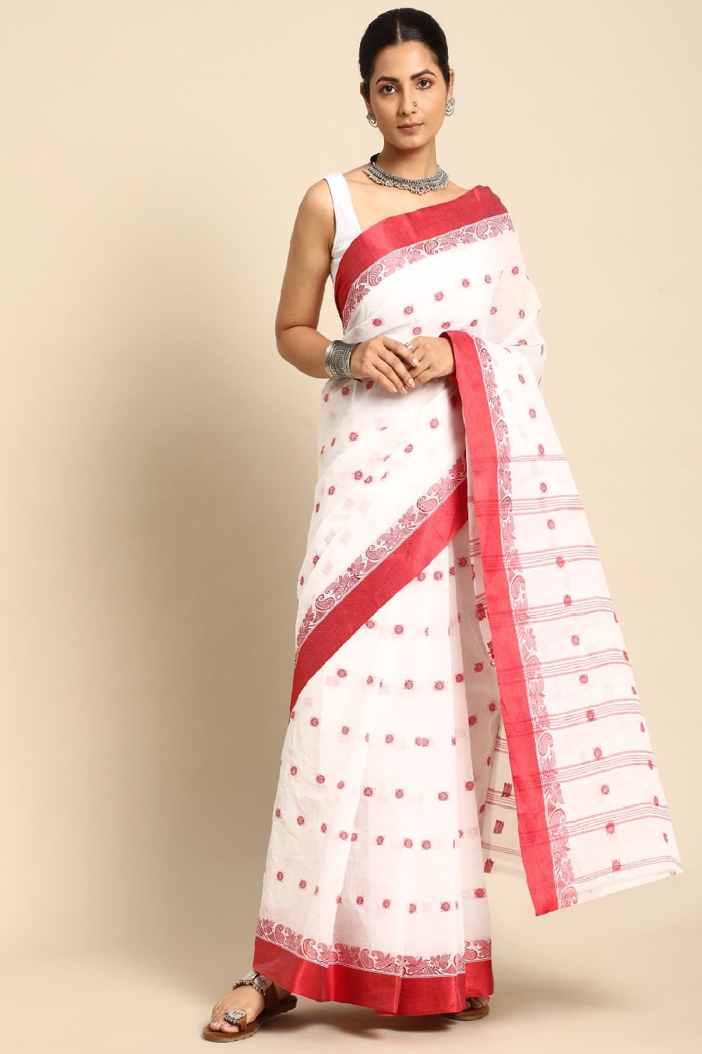 White Cotton Saree