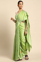 Green Silk Blend Saree