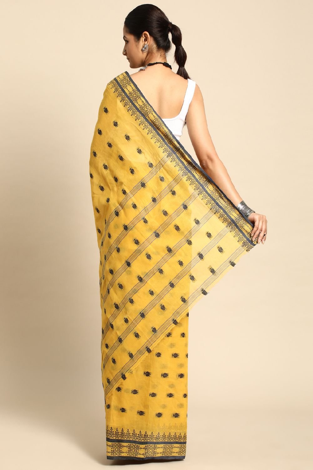 Yellow Cotton Saree