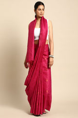 Pink Silk Blend Saree