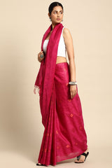 Pink Silk Blend Saree