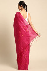 Pink Silk Blend Saree