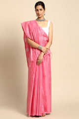 Pink Silk Blend Saree