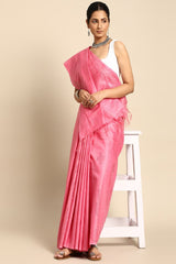 Pink Silk Blend Saree