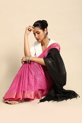 Pink Silk Blend Saree