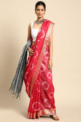 Pink Silk Blend Saree