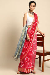 Pink Silk Blend Saree