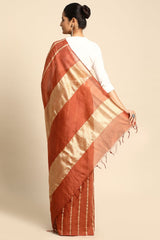 Brown Silk Blend Saree