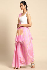 Pink Silk Blend Saree