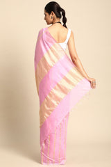 Pink Silk Blend Saree