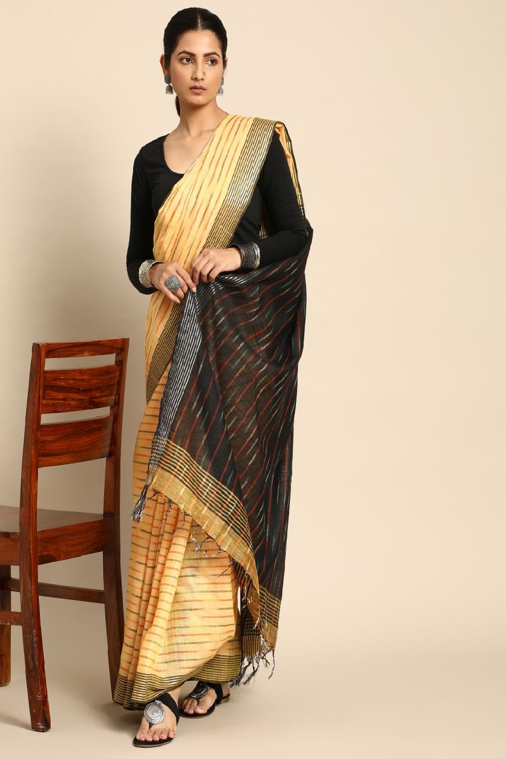 Yellow Cotton Saree