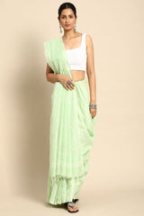 Green Silk Blend Saree