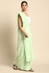 Green Silk Blend Saree