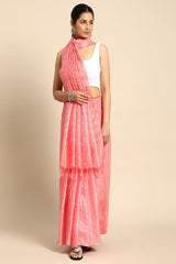 Peach Silk Blend Saree