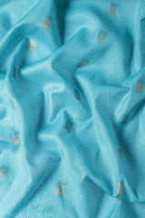 Turquoise Blue Silk Blend Saree