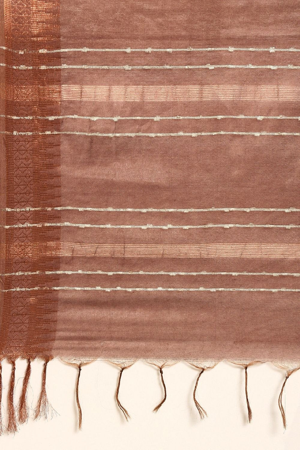 Brown Silk Blend Saree