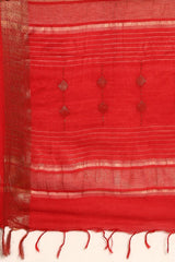 Red Silk Blend Saree