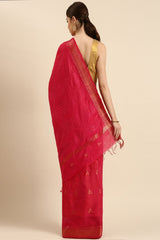 Pink Silk Blend Saree