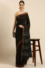 Black Silk Blend Saree