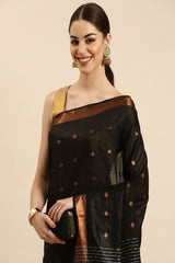 Black Silk Blend Saree