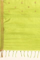 Green Silk Blend Saree