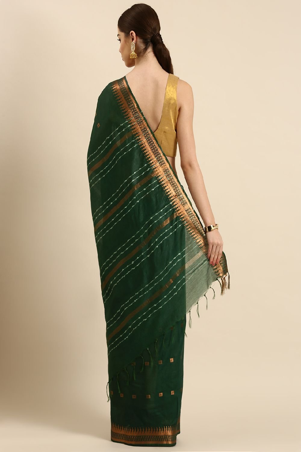 Green Silk Blend Saree