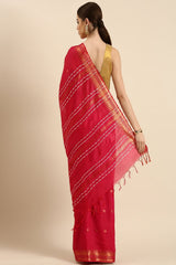 Pink Silk Blend Saree