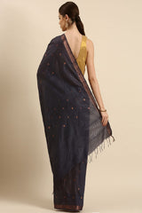 Grey Silk Blend Saree