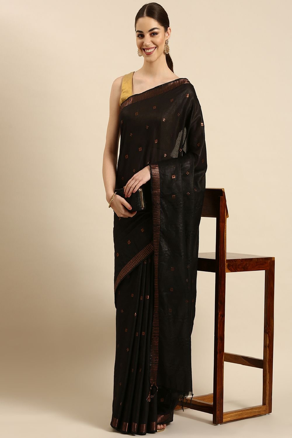 Black Silk Blend Saree