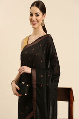 Black Silk Blend Saree