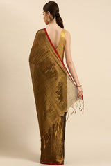 Gold Silk Blend Saree