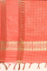 Orange Silk Blend Saree