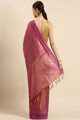 Purple Silk Blend Saree
