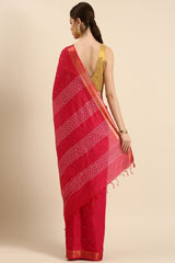 Red Silk Blend Saree