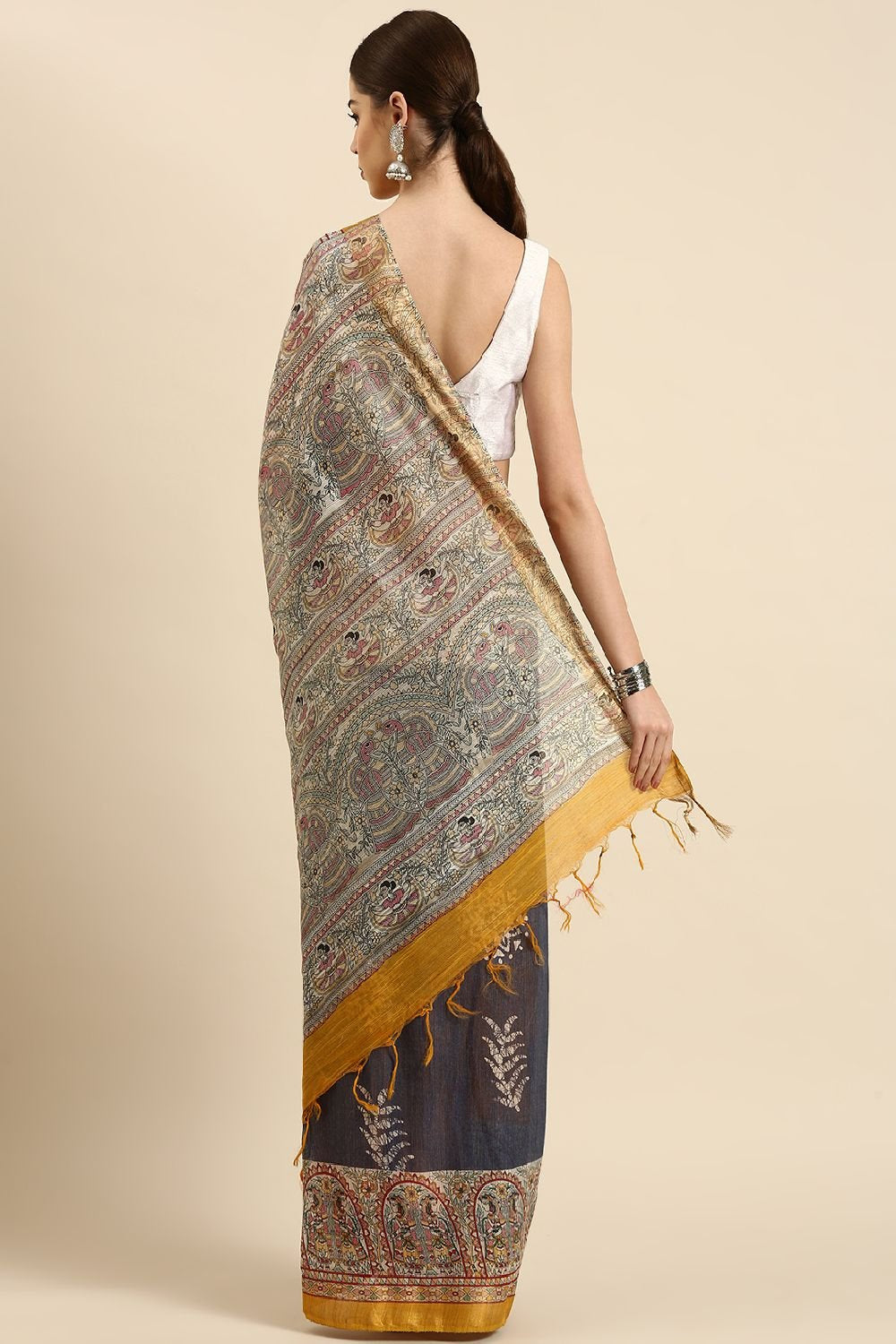 Blue Silk Blend Saree