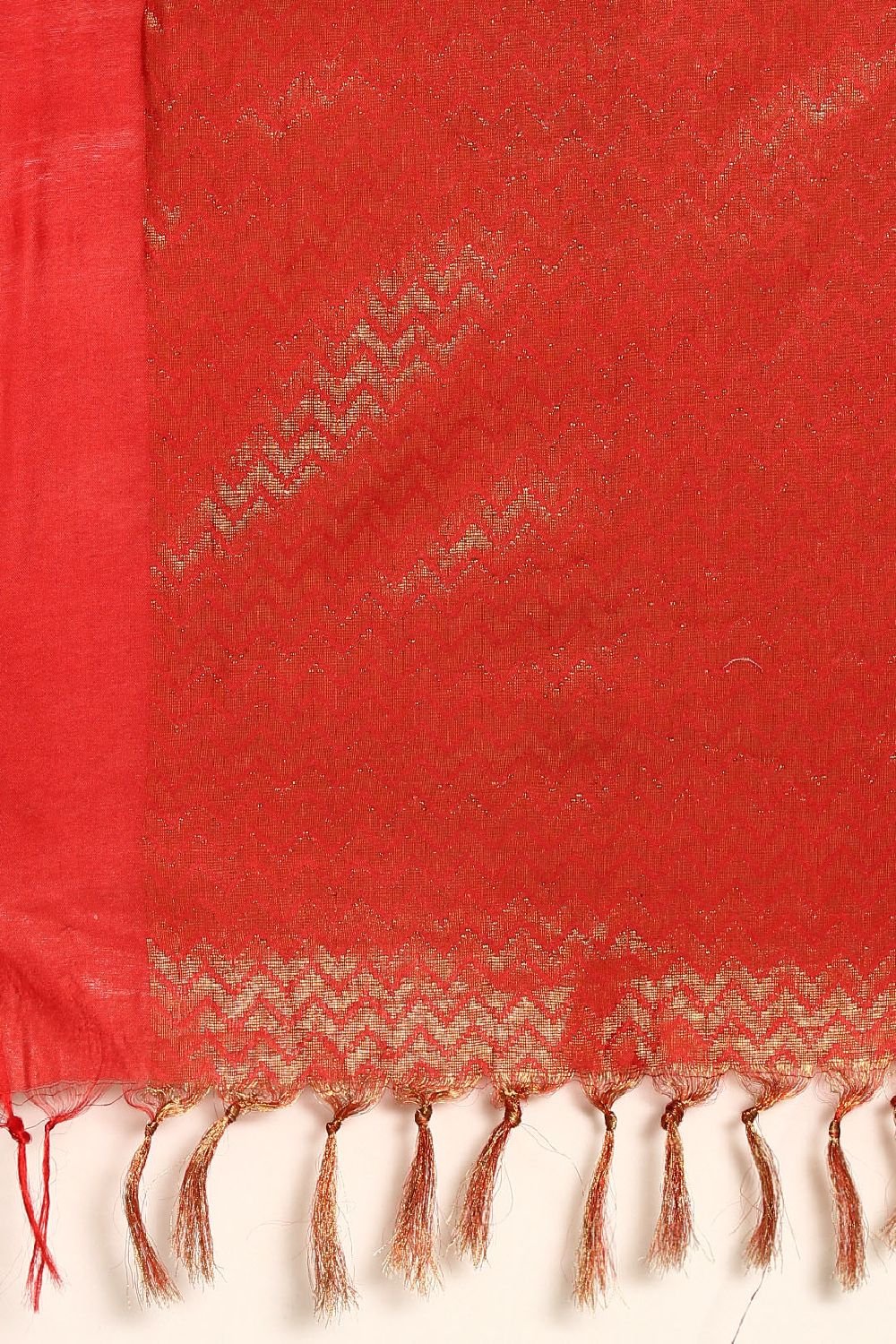 Red Silk Blend Saree