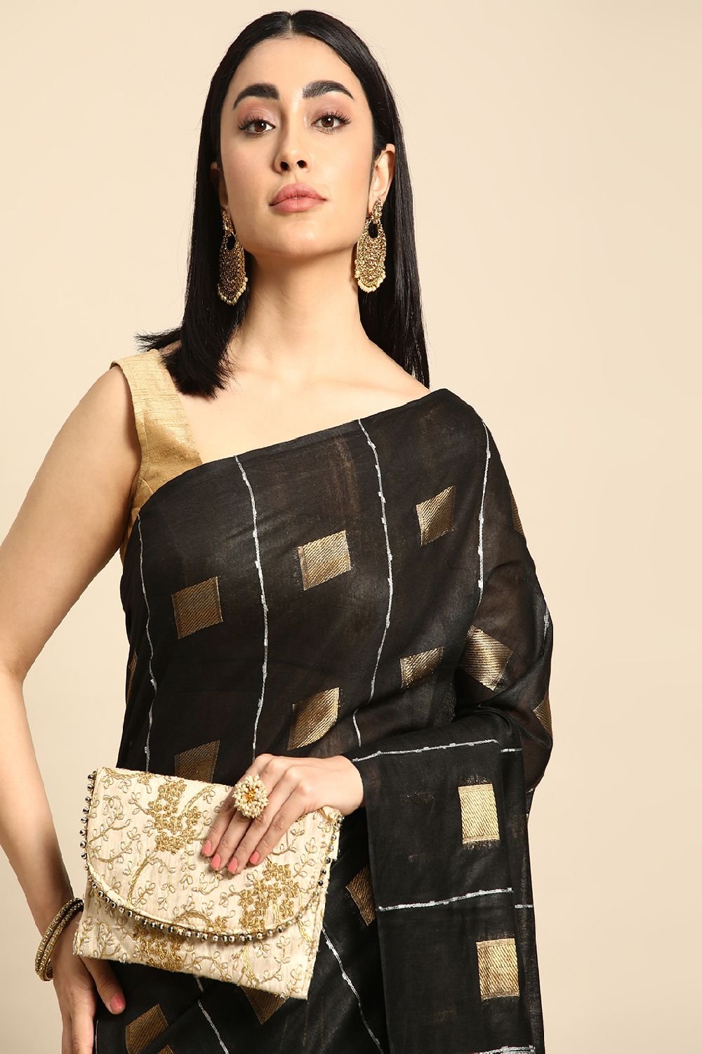 Black Silk Blend Saree